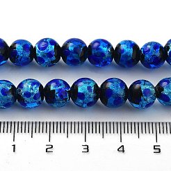 Glow in the Dark Luminous Style Handmade Silver Foil Glass Round Beads&nbsp;FOIL-I006-8mm-02