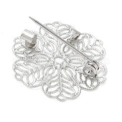 Flower Brass Lapel Pin Brooches for Clothes&nbsp;KK-CBA19A0-02P