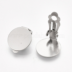 Tarnish Resistant 304 Stainless Steel Clip-on Earring Findings&nbsp;STAS-T045-33D-P