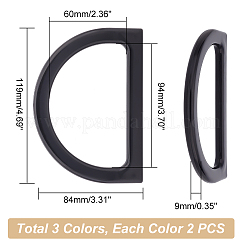 6Pcs 3 Colors D Shaped Plastic Imitation Wood Bag Handles Sets&nbsp;FIND-PH0010-55