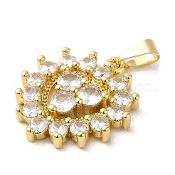 Rack Plating Brass Micro Pave Cubic Zirconia Pendants&nbsp;KK-P241-36G