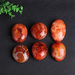 Natural Red Agate Oval Palm Stone Reiki Polished Healing Pocket Worry Stone&nbsp;PW-WG0D36A-01