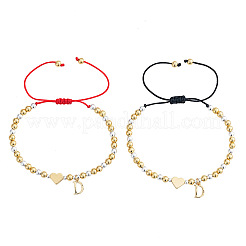 2Pcs Brass Initial D Charm Bracelet Set&nbsp;GM5695-3