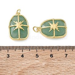 Brass & Natural Green Aventurine Pendants&nbsp;GG-CBAD360-19G-04