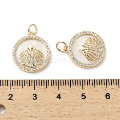 Brass Micro Pave Cubic Zirconia Pendants&nbsp;KK-P260-21G