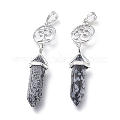 Natural Snowflake Obsidian Pointed Big Pendants&nbsp;G-D0021-01P-25