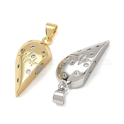 Valentine's Day Brass Micro Pave Clear Cubic Zirconia Split Pendants&nbsp;KK-A293-28A-G