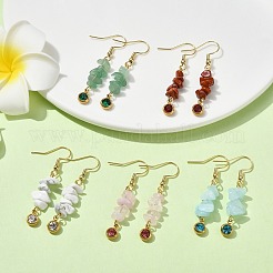 Natural & Synthetic Mixed Gemstone Chips Dangle Earrings for Women&nbsp;EJEW-JE05656