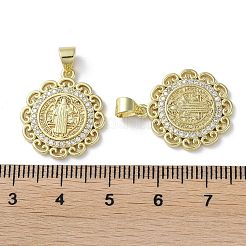 Rack Plating Brass Cubic Zirconia Pendants&nbsp;KK-M272-09G