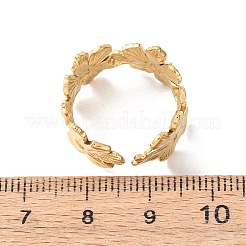 304 Stainless Steel Open Cuff Rings for Women&nbsp;RJEW-K309-37A-G