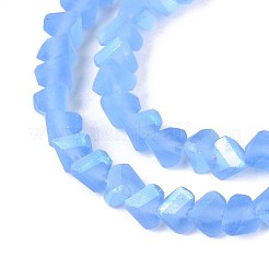 Frosted Transparent Glass Beads Strands&nbsp;GLAA-N054-4mm-10
