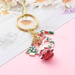 Baking Paint Brass Bell Father Christmas Keychain for Christmas&nbsp;KEYC-JKC00246