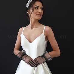 Polyester Mesh Gloves for Lady Girls&nbsp;AJEW-WH20018-307G