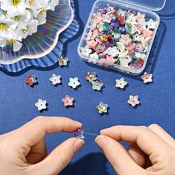 100Pcs 6 Colors Electroplate Two Tone Transparent Resin Beads&nbsp;RESI-CJ0005-28