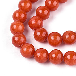 Dyed Natural Mashan Jade Round Beads Strands&nbsp;G-T139-8mm-67C
