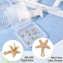 8Pcs 2 Colors Brass Micro Pave Cubic Zirconia Stud Earring Findings&nbsp;KK-TA0002-62