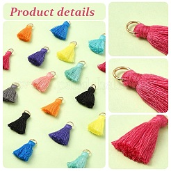 20Pcs 10 Colors Polycotton(Polyester Cotton) Tassel Pendant Decorations&nbsp;FIND-YW0004-57