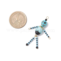 Glass Seed Beaded Little Skeleton Figure Pendants&nbsp;PALLOY-MZ00761