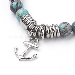 Natural Ocean Jasper Charm Bracelets&nbsp;BJEW-JB03403-04
