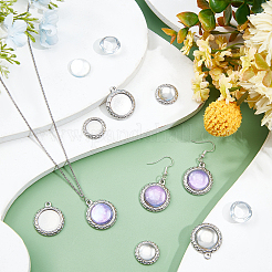 DIY Flat Round Pendant Making Kits&nbsp;DIY-DC0001-04