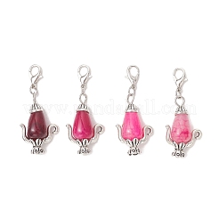 Natural Crackle Agate Teapot Pendant Decorations&nbsp;HJEW-JM04734-01