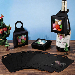10Pcs Square Kraft Paper Wine Gift Hanging Boxes&nbsp;CON-CN0001-31A