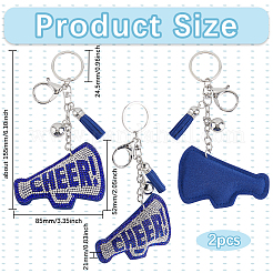 2Pcs Alloy Rhinestone Keychain&nbsp;KEYC-SP0001-17A