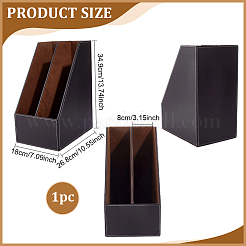 2-Compartment PU Leather & Wood Document Storage Rack&nbsp;AJEW-WH0817-170