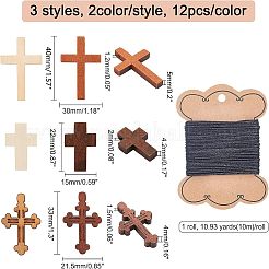 72Pcs 6 Style Wood Pendants&nbsp;WOOD-CA0001-23