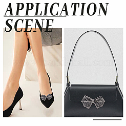 Glass Rhinestone Bowknot Shoe Decorations&nbsp;AJEW-WH0323-24C