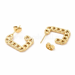 Ion Plating(IP) 304 Stainless Steel Chain Shape Stud Earrings&nbsp;EJEW-F283-03G