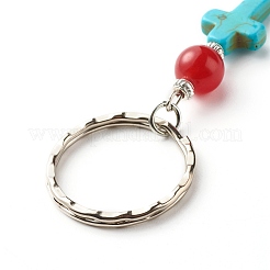 Mixed Gemstone Bead and Synthetic Turquoise beads Keychain&nbsp;KEYC-JKC00267