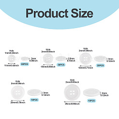 136Pcs 5 Style Resin Buttons&nbsp;RESI-TA0004-09B