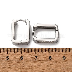 304 Stainless Steel Rectangle Hoop Earrings&nbsp;EJEW-D331-15P