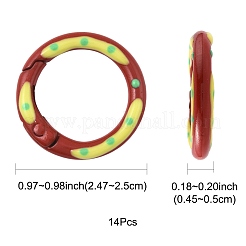 14Pcs Spray Painted Alloy Spring Gate Rings&nbsp;FIND-FS0004-58
