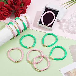 36Pcs 2 Style Handmade Polymer Clay Heishi Beads Stretch Bracelets&nbsp;BJEW-WA00001