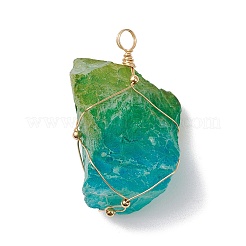 3Pcs Electroplated Raw Rough Natural Quartz Crystal Big Pendants&nbsp;PALLOY-JF02622