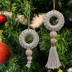 Handmade Cotton Woven Christmas Wreath Macrame Pendant Decorations&nbsp;PW-WGD54F2-01