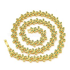 Rack Plating Brass Pave Cubic Zirconia Butterfly Link Necklaces&nbsp;NJEW-A031-03G-02