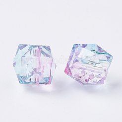 Two Tone Transparent Spray Painted Acrylic Bead&nbsp;X-ACRP-T005-26