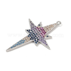 Brass Micro Pave Cubic Zirconia Pendants&nbsp;KK-M322-45P