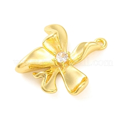 Brass Pave Clear Cubic Zirconia Pendants&nbsp;KK-Z051-02G-03