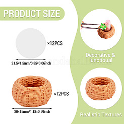 12Pcs Miniature Resin Basket&nbsp;DIY-TA0016-07