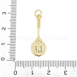 Brass Micro Pave Clear Cubic Zirconia Pendants&nbsp;KK-F938-11G