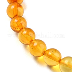 Dyed Gradient Color Natural Amber Round Beaded Stretch Bracelets&nbsp;BJEW-Q999-F-01