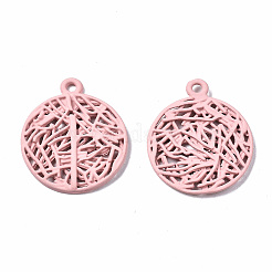 Spray Painted Alloy Pendants&nbsp;PALLOY-Q434-010D-NR