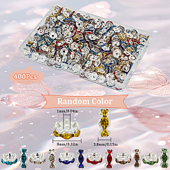 400Pcs Brass Acrylic Rhinestone Spacer Beads&nbsp;RB-SP0001-09B