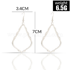 Hollow Teardrop Alloy Dangle Earrings&nbsp;FS-WG02393-01