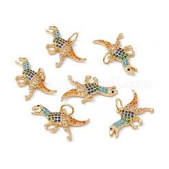Rack Plating Brass Micro Pave Colorful Cubic Zirconia Pendants&nbsp;ZIRC-C040-48E-G