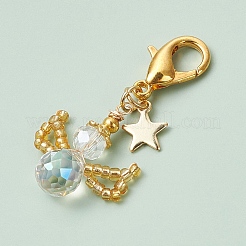 Angel Glass Seed Beads Pendant Decorations&nbsp;HJEW-MZ00108